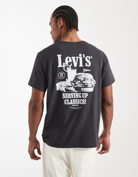 Levi's - Ruimvallend T-shirt met grafische fast food-print op de achterkant in zwart - view 1