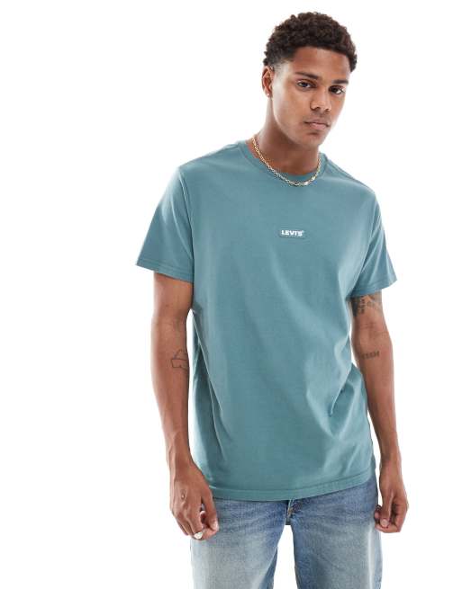 Levi's - Ruimvallend T-shirt met klein logolabel in het midden in groen