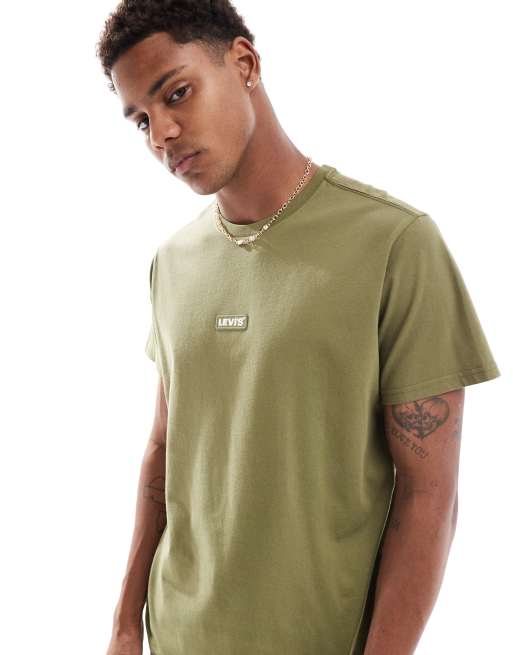 Levi's - Ruimvallend T-shirt met klein logolabel in het midden in groen