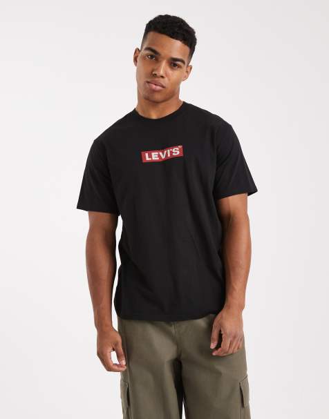 Levi's - Ruimvallend T-shirt met omkaderd logo in zwart - view 1