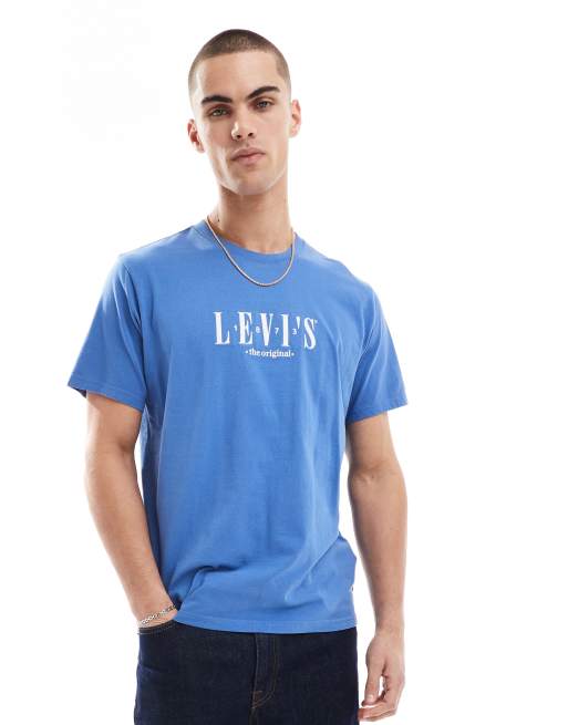 Levi's - Ruimvallend T-shirt met opdruk in middenblauw
