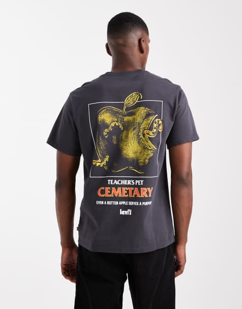 Levi's - Ruimvallend T-shirt met Pet cemetary-print op de achterkant in zwart - view 1