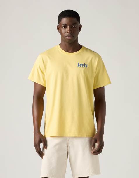 Levi's - Ruimvallend T-shirt van katoen in geel - view 1