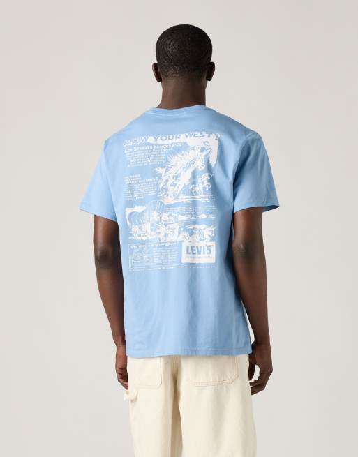 Levi's - Ruimvallend T-shirt van katoen in lichtblauw, 3 van 4