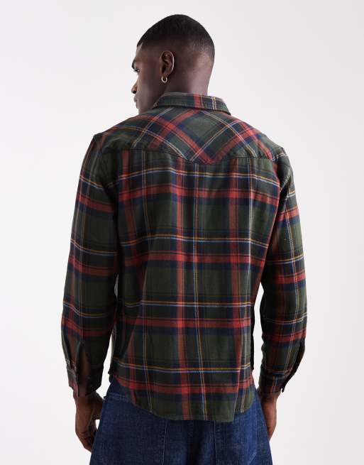 Levi's - Ruimvallend western-overhemd in donkergroene ruit, 3 van 5
