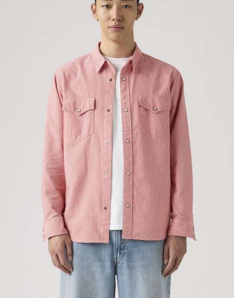 Levi's - Ruimvallend western overhemd in rood - view 1
