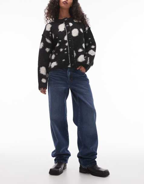 Levi's - Ruimvallende dad jeans in donkerblauw - view 1