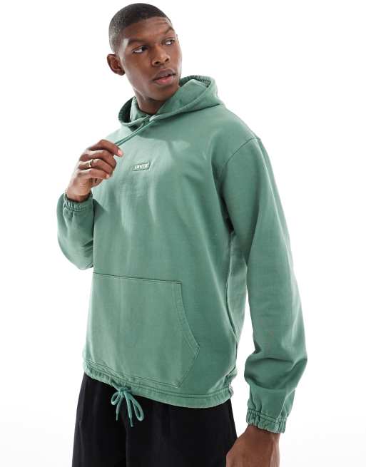 Levi's - Ruimvallende hoodie met klein logolabel in het midden in groen