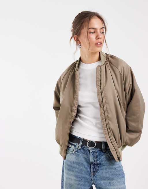 Levi's ruth bomber jacket in beige, 2 of 5