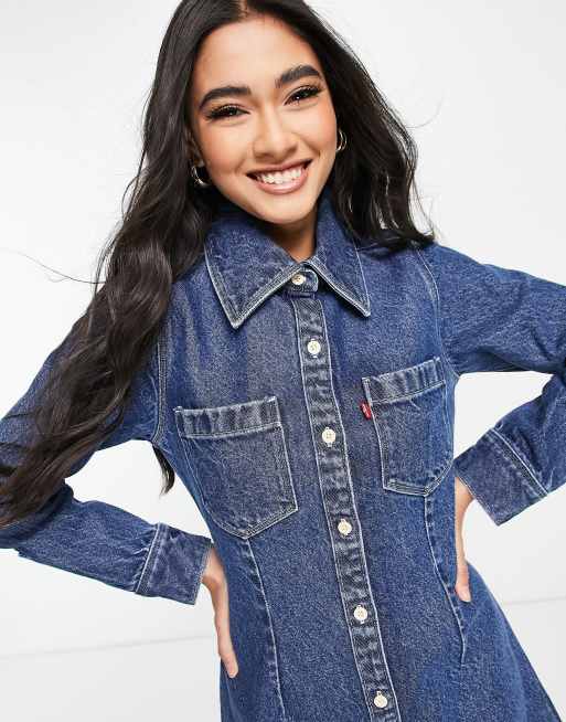 Levi's Sabine Robe courte en jean Bleu ASOS