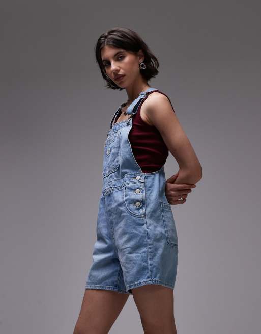 Levi's - Salopette corta multitasche in denim lavaggio chiaro, 5 di 5