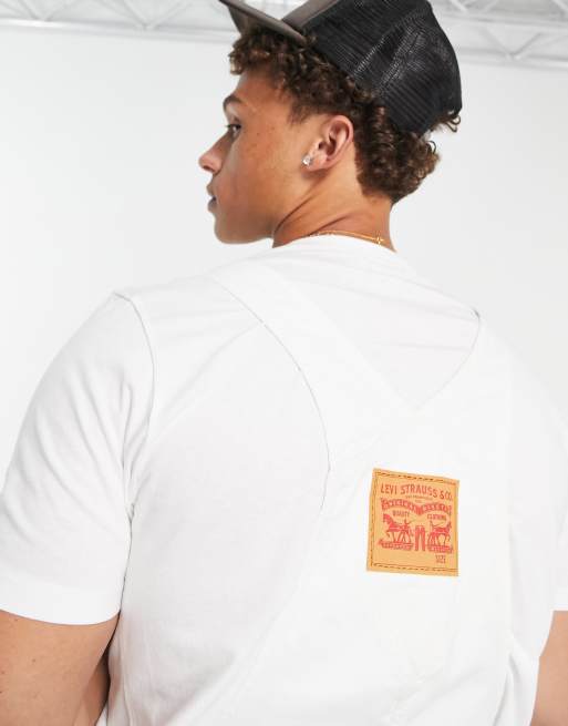 Levi's - Salopette di jeans bianca, 2 di 4