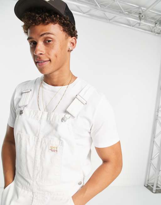 Levi's - Salopette di jeans bianca, 4 di 4