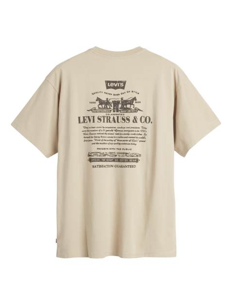 Levi's satisfaction guarantee back print vintage oversized fit t-shirt in beige - view 1