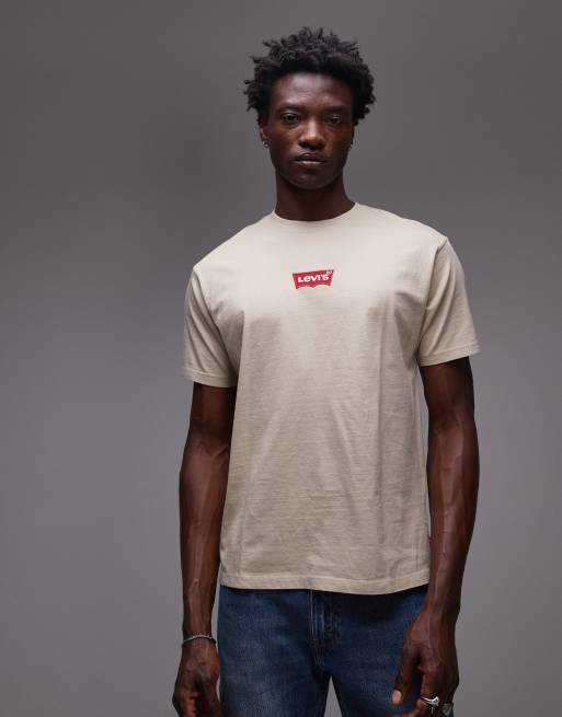 Levi's satisfaction guarantee back print vintage oversized fit T-shirt in beige