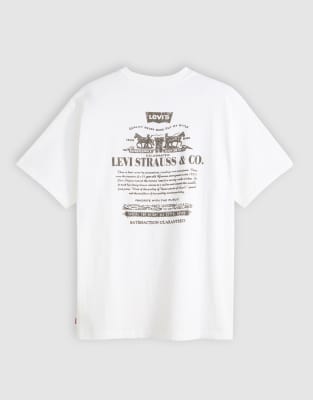 satisfaction guarantee back print vintage oversized fit T-shirt in white