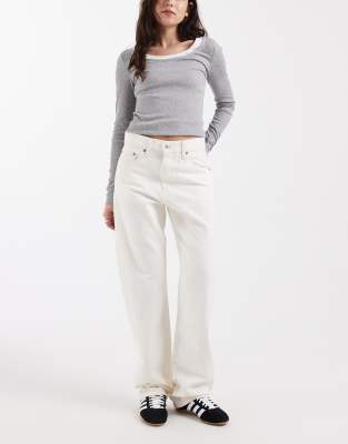 Levi's - Schlichte Dad-Jeans in Ecru-Weiß