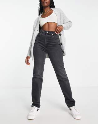 Levi's - Schmale Straight Jeans im Stil der 70er in Schwarz mit hohem Bund