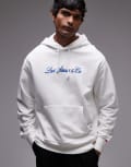 [Levi's] Levi's script embroidered logo hoodie in white S white