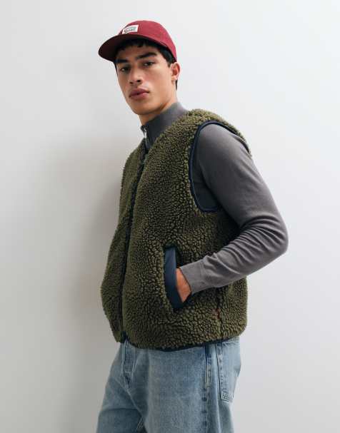 Levi's Seacliff Borg-Gilet mit Reißverschluss in Khaki - view 1