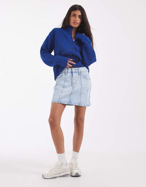 Levi's seamed icon skirt in light blue, 2 of 5
