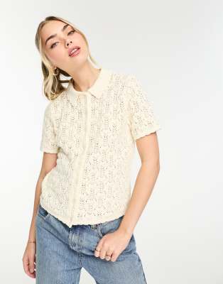 Levi’s Seaside knitted top with collar-White