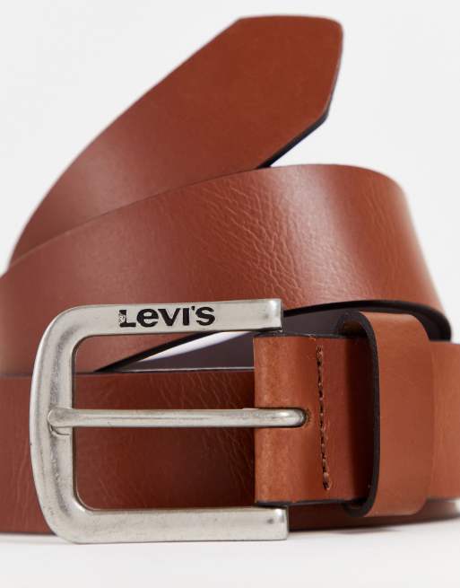 Levi's – Seine – Brązowy skórzany pasek z logo, 2 z 4