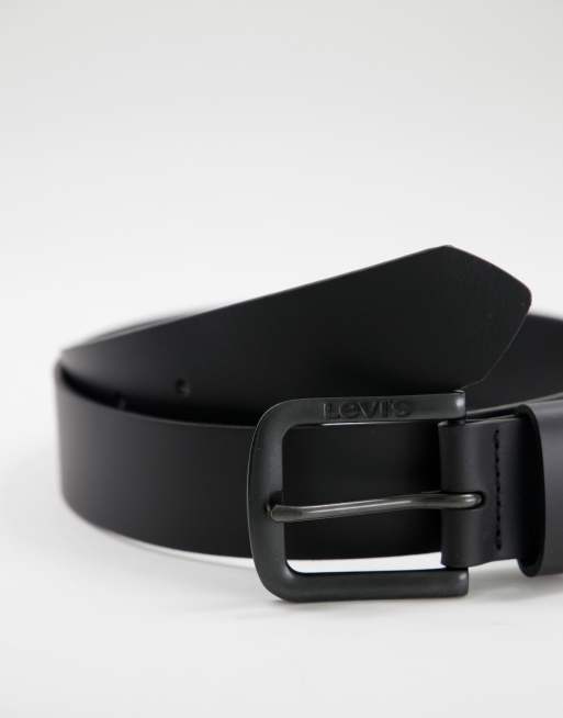 Levi's - Seine - Ceinture en cuir et métal - Noir mat, 2 de 4