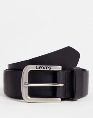 Levi's seine leather belt in black with logo | ASOS