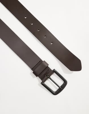 Levi's Seine Leather Logo Buckle Belt In Brown