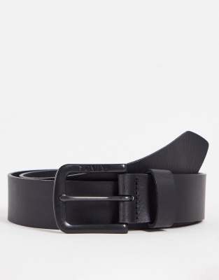 seine metal belt with logo in matte black