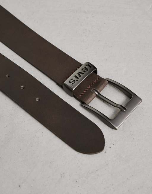 Levi's - Seine - Mørkebrunt læderbælte med logo, 2 af 4