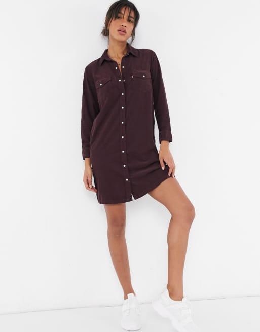 Levi s Selma shirt dress in burgundy cord