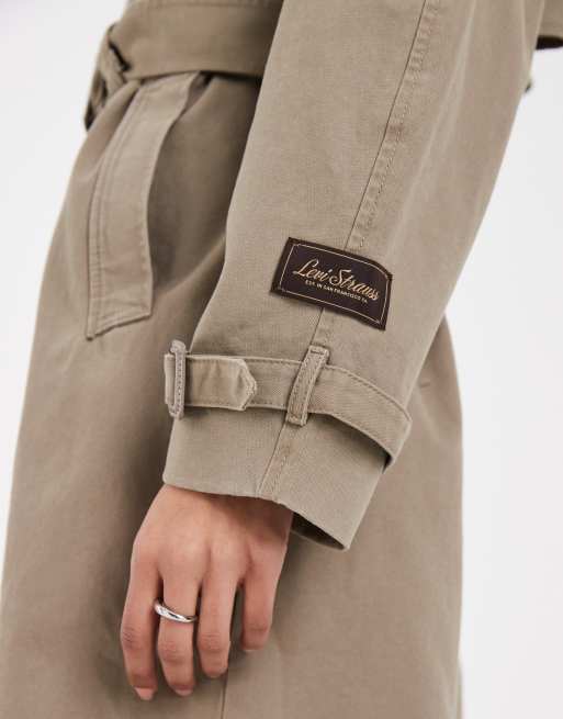 Levi's serena long trench in beige, 4 of 4