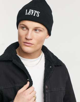 Levi's serif logo beanie in black | ASOS