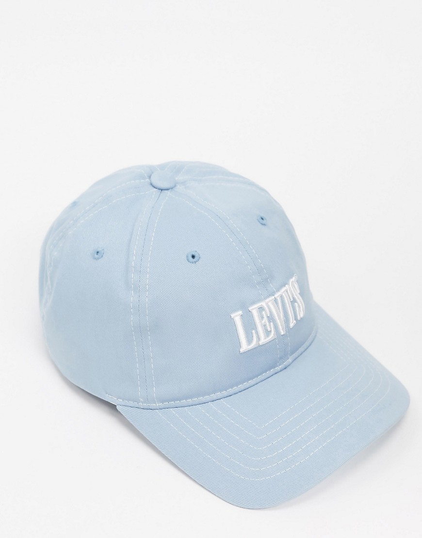 Levi's serif logo cap in sky blue