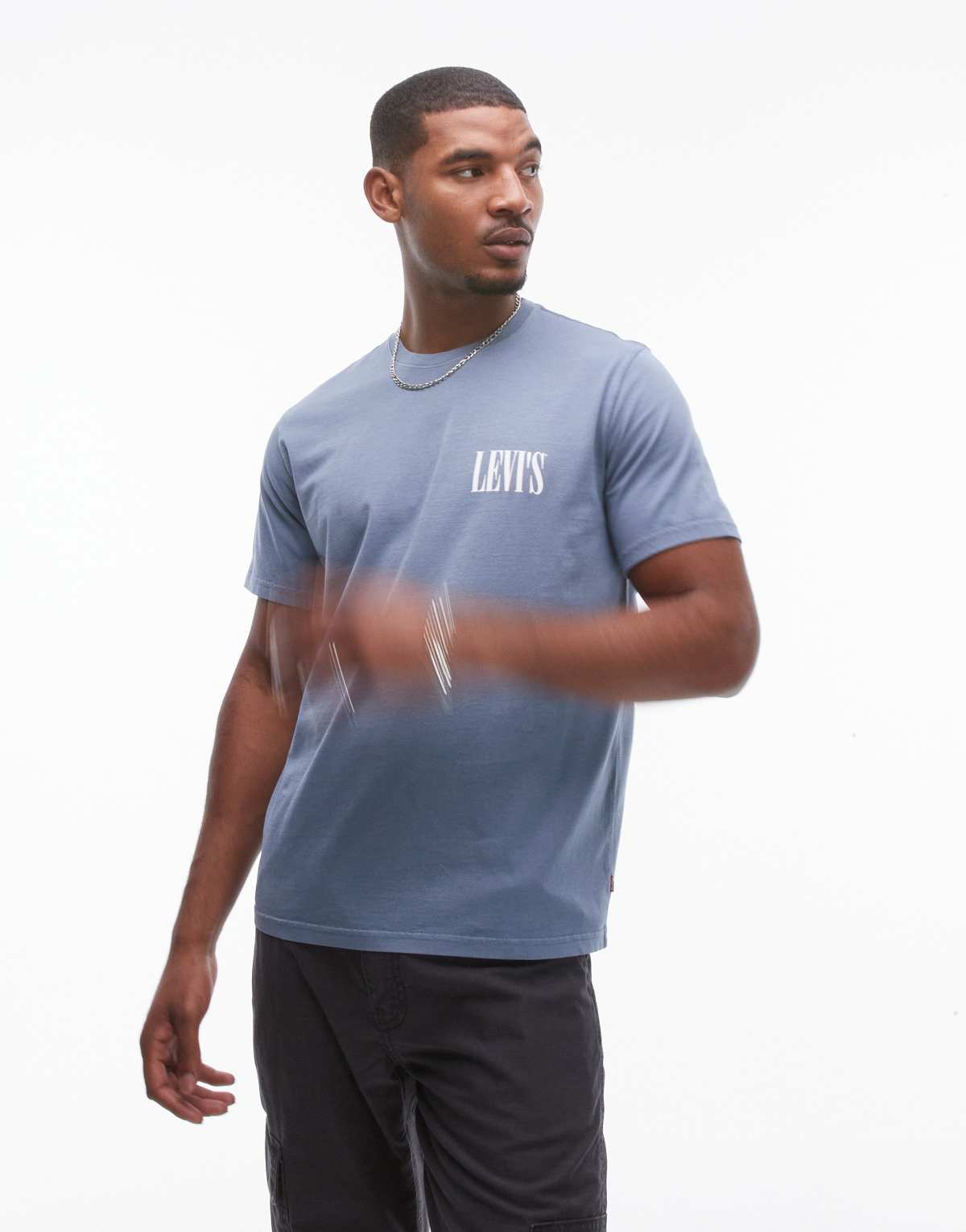 Levi's serif logo relaxed fit t-shirt in mid blue