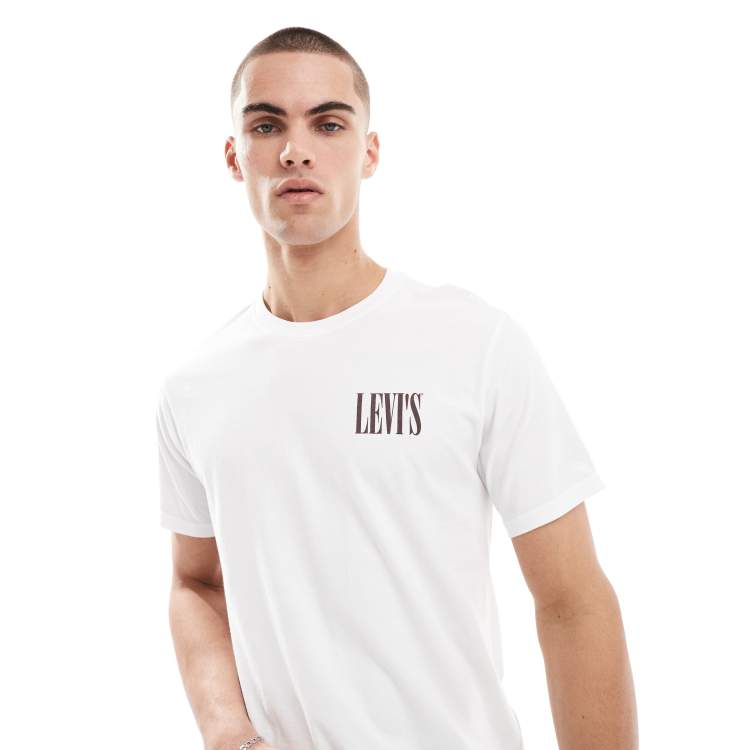 Levi's serif logo relaxed fit t-shirt in white | ASOS