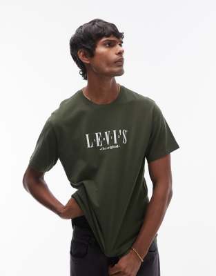 Levi's - Serif - T-shirt décontracté avec logo sur le devant - Vert foncé