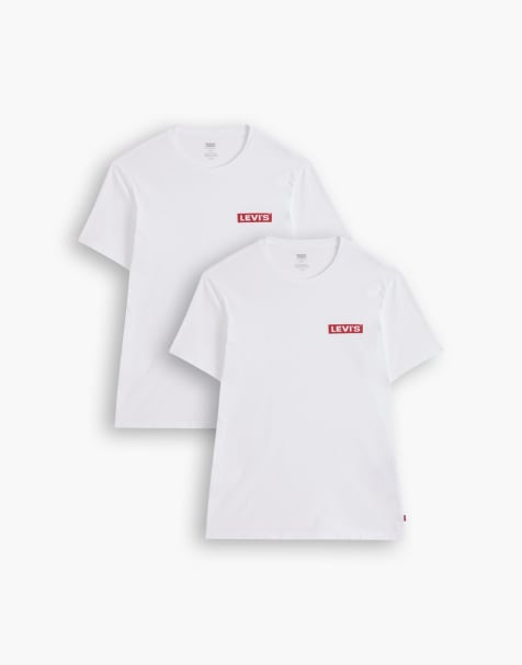 Levi's - Set van 2 T-shirts met logolabel in marineblauw en wit - view 1