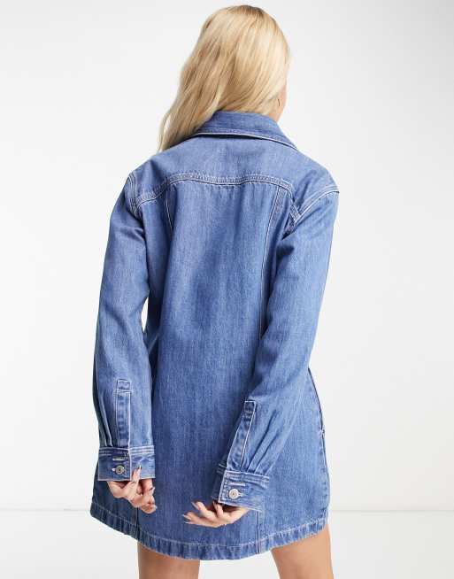 Levi's - Shay - Vestito di jeans lavaggio blu medio, 4 di 4