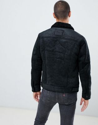 levi shearling leather jacket