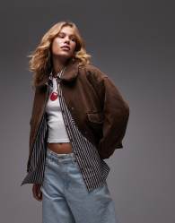 Levi's sherpa bomber jacket in brown