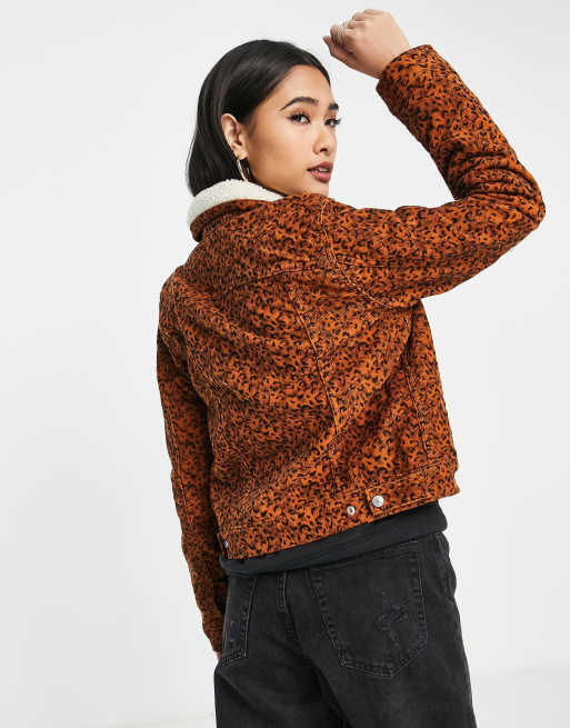 Leopard print outlet sherpa jacket