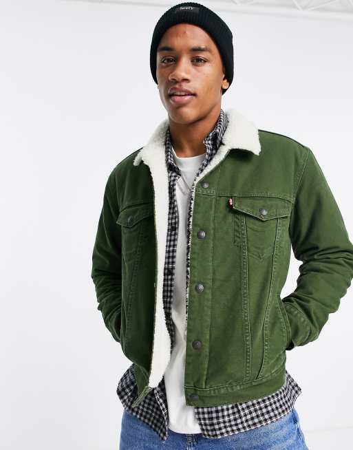 Levi's green shop sherpa jacket