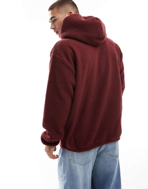 Burgundy sherpa pullover online