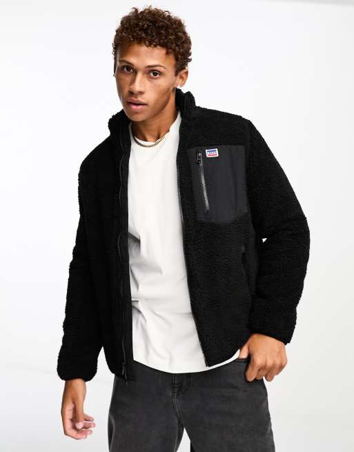 Levi's sherpa jacket in black | ASOS