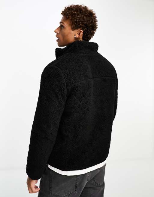 Levi's black sale borg sherpa jacket