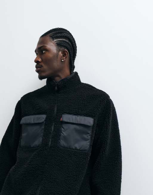 Levi's sherpa jacket in black, 4 of 5