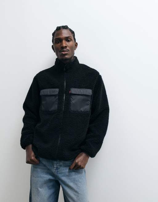 Levi's sherpa jacket in black, 5 of 5